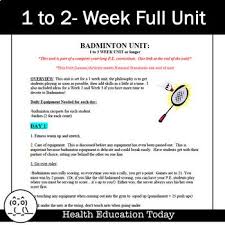Badminton Unit Free 1 To 2 Weeks Of P E Lessons For 6th 12th Grade Special Needs Students Pe Lessons Websites For Students