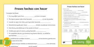 Ficha De Actividad Completa Frases Hechas Con Hacer 3