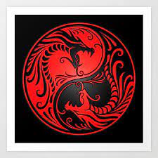 Check spelling or type a new query. Yin Yang Dragons Red And Black Art Print By Jeff Bartels Society6