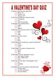 Here is a downloadable and printable jpg/pdf list of valentine's day trivia (right click image and select save image as.):. A Valentine S Day Quiz English Esl Worksheets For Distance Learning And Physical Classrooms