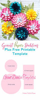 Free giant paper flower template. Step By Step Easy Giant Paper Dahlia Tutorial