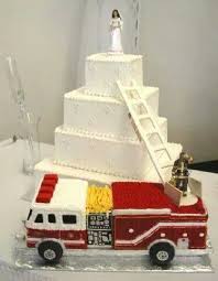Firetruck Wedding Cake Firefighter Wedding Cakes Firefighter Wedding Fireman Wedding