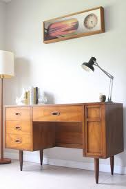 Its three drawers are accented with antique bronze hardware. Mid Century Dixie Desk 1960 S Vintage Danish Modern Eames Era Vintage Desk Vintage Danish Modern Writing Desk Modern