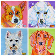 Click Image Above To Buy Color Dogs Canvas Prints Ii Set Of Four Acuarela