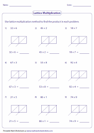 lattice multiplication worksheets and grids