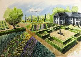 Drawing House Garden Cottage The View From The Top Landscape Stock Photo Picture And Royalty Free Image Image 104289196 Discover new landscape designs and ideas to boost your home's curb appeal. drawing house garden cottage the view from the top landscape