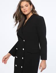 Pearl Button Blazer Dress Women S Plus Size Dresses Eloquii Blazer Dress Dresses Blazer Buttons