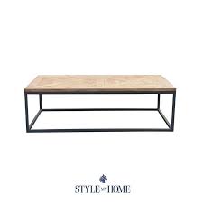 Frankie 1 5m Parquet Wood Metal Rectangle Coffee Table Coffee Table Rectangle Wood Parquet Coffee Table