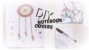 Notebook decorated with rainbow clouds. Diy Notebook Notebook Cover Design Ideas Drawing