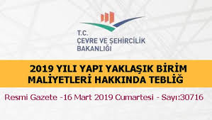 Çevre ve şehircilik bakanlığından yürürlük. Insaat Birim Maliyeti