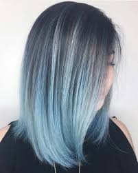 Balayage High Lights To Copy Today Powder Blue Simple Cute And Easy Ideas For Blonde Highlights Dark Bro Hair Color Blue Light Blue Hair Blue Ombre Hair