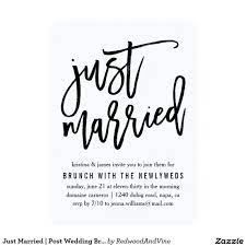 Just Married Post Wedding Brunch Invitation Zazzle Com Post Wedding Brunch Invitations Brunch Wedding Wedding Brunch Invitations