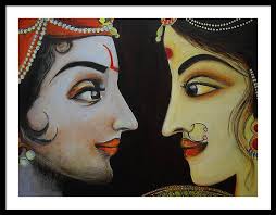 Radha Krishna Love Framed Art Prints for Sale