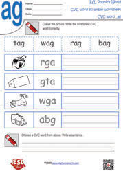 The format is fun, engaging and gives students a sense of success as they students read the sentence and then circle the picture that matches the cvc word. Cvc Word Scramble Worksheets Scrambled Cvc Words