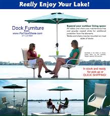 Cool Mood Dock Chairs Table And Umbrella Lake Dock Dock Furniture Lakehouse Decor