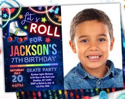 Buy Boys Roller Skating Birthday Invitation Video Personalized With Your  Child's Face. Skating Birthday Party Invitation. Online in India