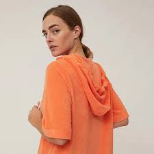 Petra strandkjole terry lys orange str M