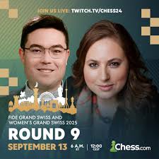 A few hours, and the FIDE Grand Swiss goes on🔴LIVE! Only 3 rounds left. I  am hosting today's show with @jorosar John Sargent🙂 Follow it