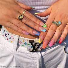 Coffin nails are long and have a straight, blunt edge on the top, unlike other popular nail shapes like the stiletto. 33 Popular Acrylic Coffin Nails Designs In Summer And Fall Fire Nails Best Acrylic Nails Acrylic Nails Coffin Short