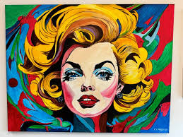 Popart style painting for Marilyn Monroe Painting by F Edward Nazarian