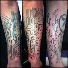 Illustration about circuit board as digital theme for sleeve tattoo. 60 Circuit Board Tattoo Designs For Men Electronic Ink Ideas