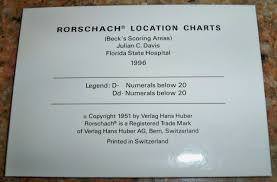 Rorschach Psychodiagnostic Plates Location Chart