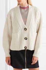 Off White Hadlee Oversized Wool Blend Cardigan Acne Studios Chunky Knit Cardigan Wool Blend Cardigan