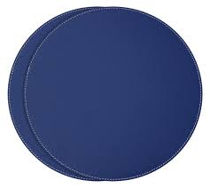 Blue Round Placemats Recycled Leather Table Mats 33 Cm 13 Or 28 Cm 11 Round Table Placemats Place Mats Round Coasters In 2020 Placemats For Round Table Placemats Stylish Table Decor
