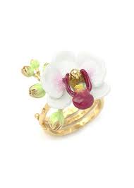 Phalaen White Ring Flower Ring Handpainted Goodafternine Etsy White Ring Flower Ring Flowers