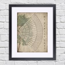 Us 2 57 20 Off 6 Generation Family Tree Fan Chart Vintage Wall Art Canvas Poster Print Ancestry Genealogy Picture Painting Home Wall Art Decor In