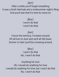 Anything For Love Meatloaf Meatloaf Lyrics Music Lyrics Meatloaf Music