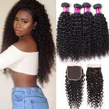 Brazilian curly hair has been appreciated and recognized by so many hairstylists and women of all nationalities around the world. 10a Brazilian Curly Hair Weave 4 Bundles With Closure Evan Hair Virgin Human Hair Jerry Curly Wave Bundles Closure Evan Hair