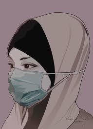 A Nurse Wearing Mask Mask Drawing Vector Portrait Illustration Anatomy Art
