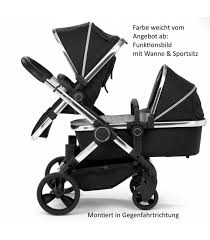 Wanne müssen immer abgenommen werden, bevor der kinderwagen zusammengeklappt werden kann. Icandy Peach Geschwisterwagen Set Gestell Phantom Dark Grey Twill Komplette Geschwisterlosung