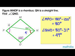 Sides (click for more detail). Finding Unknown Angles In A Rhombus Youtube