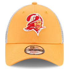 New era 9fifty snapback hat. Men S New Era Orange Gray Tampa Bay Buccaneers Throwback Logo Team Trucker 9forty Adjustable Snapback Hat