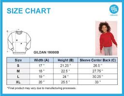 Gildan Sweatshirt Size Chart Youth Best Picture Of Chart