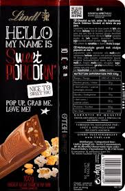 Lindt Hello My Name Is Sweet Popcorn Tablette De Chocolat Chocolat Chocolat Au Lait