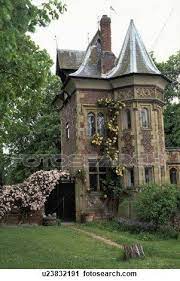 The gothic revival style was a popular home style in the united states from 1840 through 1880. Small Lawn In Front Of Victorian Gothic House Stock Image U23832191 Gothic House Victorian Gothic House Gothic Victorian House