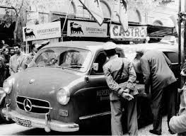 Mercedes Benz High Speed Transporter With A 300 Slr W 196 S Racing Car On The Loading Area Classic Racing Mercedes Benz Mercedes