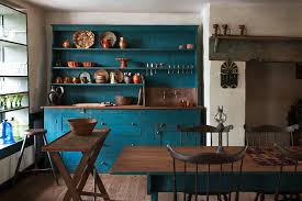 teal kitchen cabinets interiors by