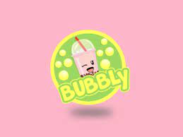 Bubbly Desain Logo Stiker Minuman