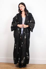Black And White Kimono Duster Vintage Kimono Jacket Black Gold Tan Script Print Cotton Draped Duster Jacket Full Length Maxi Kimono Plus Siz Vintage Kimono Jacket Vintage Kimono Maxi Kimono