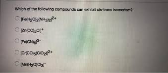 Which Of The Following Compounds Will Exhibit Cis-Trans (Geometrical )  Isomerism ? - Youtube