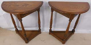 The traditionally designed half round console table is a multipurpose accent table. Sold Pair Half Round Small Elm Console Tables By Jaycee