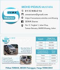 Maybe you would like to learn more about one of these? Sewa Starex Di Bandar Kluang