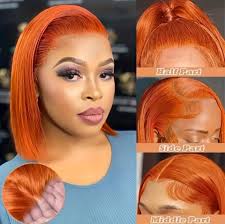 12 Inch Ginger Orange Straight Bob Wig