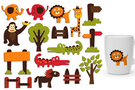 Download Zoo Animals Graphic By Revidevi Creative Fabrica Graphic Illustration Clip Art Zoo Animals PSD Mockup Templates