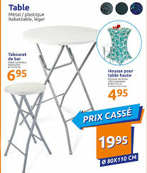 offre table tabouret de bar housse pour table haute chez action