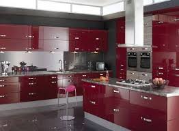 One Unique Modern Kitchen Red Kitchen Cabinets Modern Kitchen Design Kitchen Cabinet Design